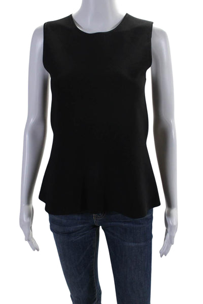 Narciso Rodriguez Womens Sleeveless Round Neck A Line Blouse Black Size 40