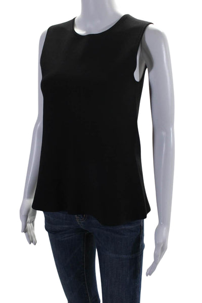 Narciso Rodriguez Womens Sleeveless Round Neck A Line Blouse Black Size 40