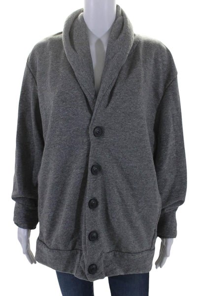 Barneys New York Womens Button Down Cardigan Sweater Gray Cotton Size Extra Larg