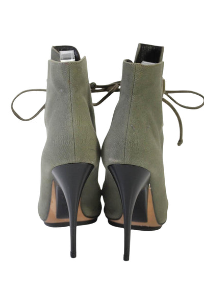 Giuseppe Zanotti Design Womens Open Toe Lace Up Ankle Boots Green Size 37 7