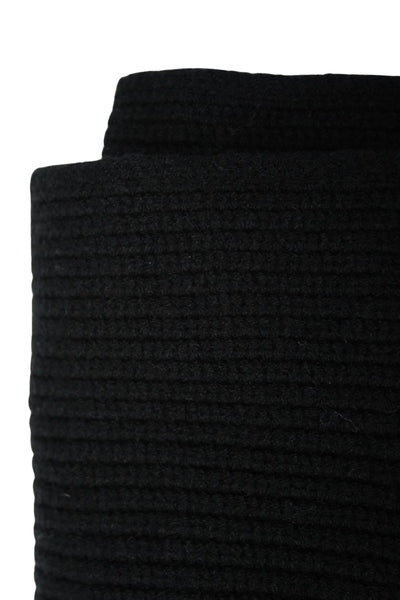 Karl Lagerfeld Women's Ribbed Cozy Wrap Scarf Black Size L