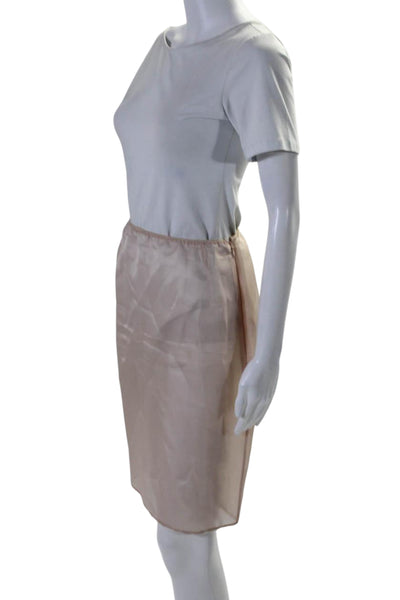 No. 21 Womens Sheer Knee Length Straight Pencil Skirt Pink Size 42