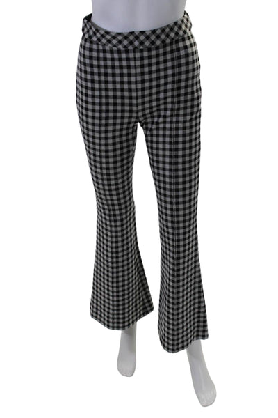 Rosetta Getty Womens Gingham Print Flared Leggings Black Size S