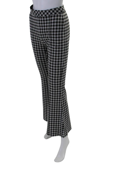 Rosetta Getty Womens Gingham Print Flared Leggings Black Size S