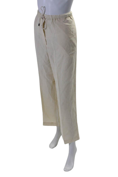 Totem Womens Drawstring Waist Lightweight Straight Leg Pants Beige Size 36