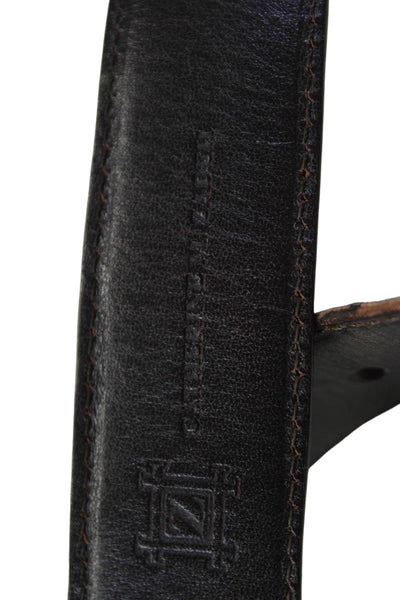 Catherine M. Zadeh Mens Leather Slide Pin Closure Belt Brown Size 38