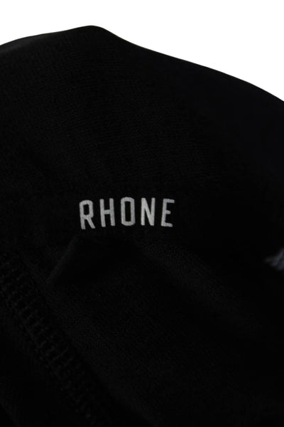 Rhone Womens Jersey Long Sleeve 1/2 Zip Fitted Hooded Active Top Black Size S