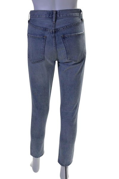 Agolde Womens Cotton Denim High Rise Distressed Skinny Jamie Jeans Blue Size 23