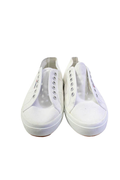 Superga Womens Cotton Round Toe Lace Up Low Top Sneakers White Size 41.5 11.5