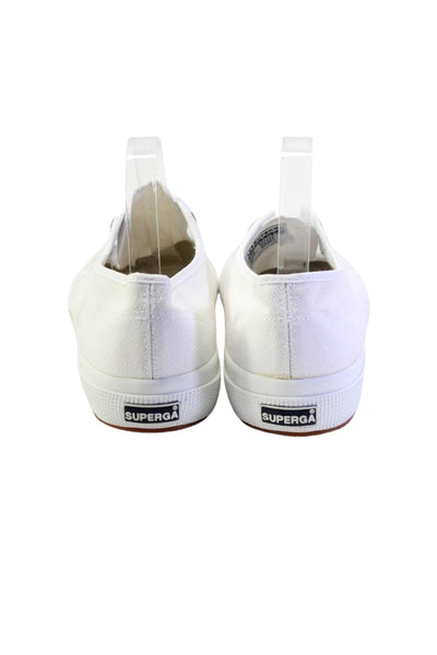 Superga Womens Cotton Round Toe Lace Up Low Top Sneakers White Size 41.5 11.5