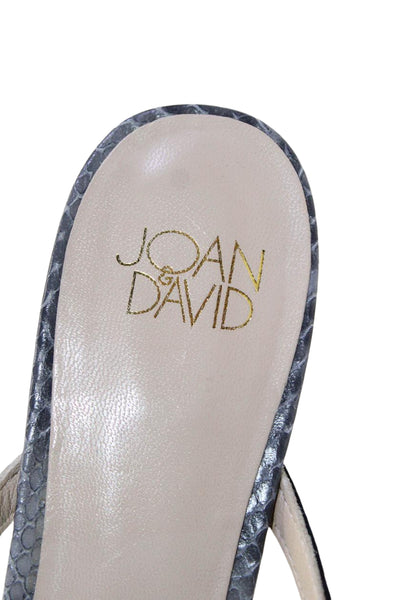 Joan & David Womens Animal Print Strappy Open Toe Slingback Sandals Gray Size 8M