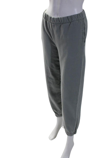 John Galt Womens Cotton Elastic Waist Mid-Rise Tapered Sweatpants Sage Size XS