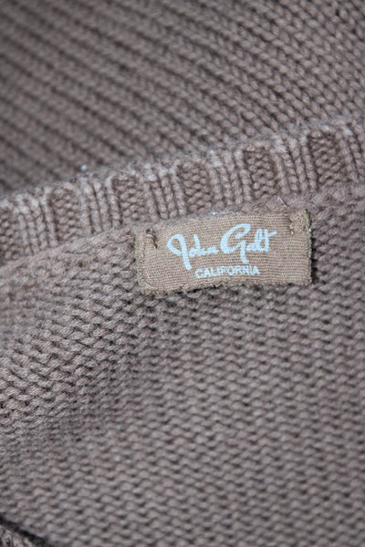 John Galt Womens Cotton Knit Long Sleeve Pullover Sweater Top Brown Size M