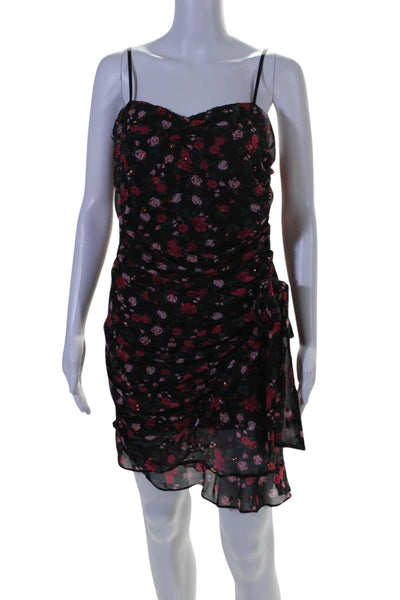 For Love & Lemons Women's Spaghetti Straps Ruffle Floral Mini Dress Size M