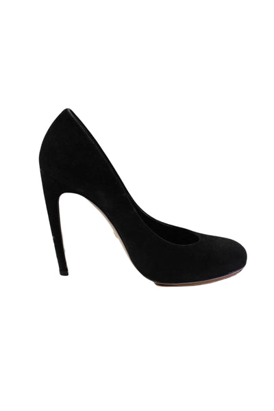 Gucci Womens Suede Round Toe Stiletto Heels Black Size 6