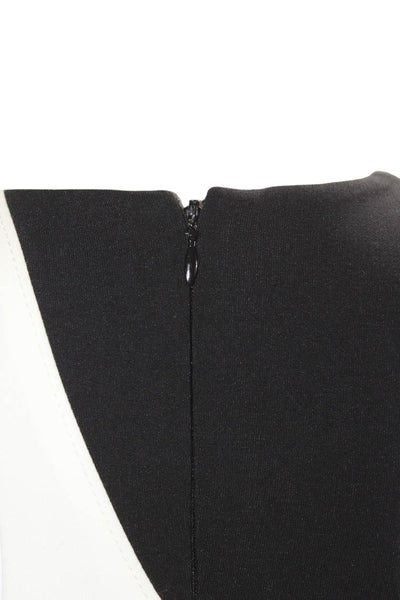 Elizabeth and James Womens Colorblock Asymmetric Bodycon Dress Black Size 0