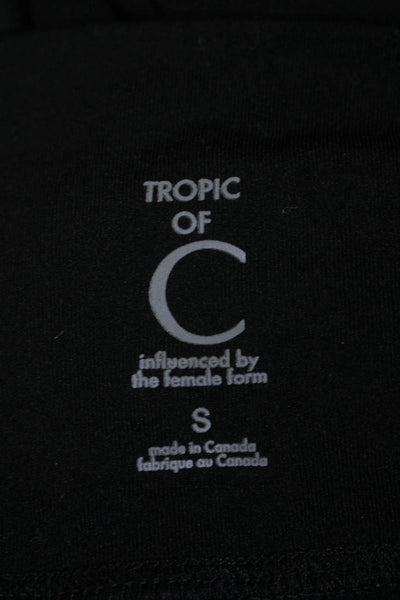 Tropic Of C Womens High Rise Pull On Athletic Leggings Black Size Small