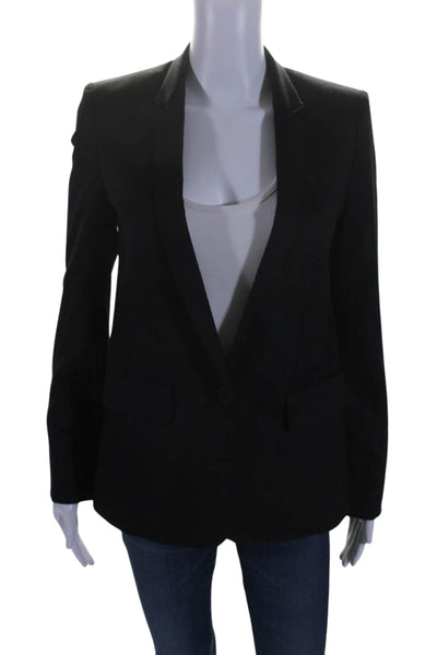 Stella McCartney Womens Single Button Blazer Jacket Black Wool Size EUR 38