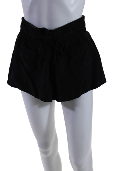 Kimberly Taylor Women's Elastic Drawstring Waist Running Shorts Black Size M