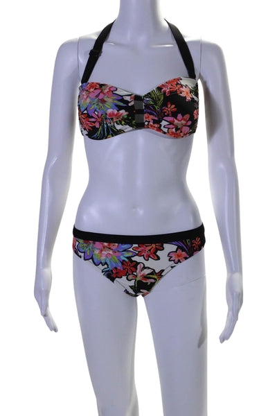 Nanette Lepore Women's Halter Top Two Piece Cheeky Bikini Set Floral Size S