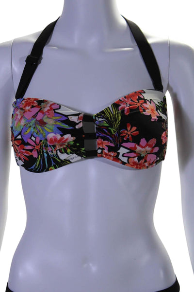 Nanette Lepore Women's Halter Top Two Piece Cheeky Bikini Set Floral Size S