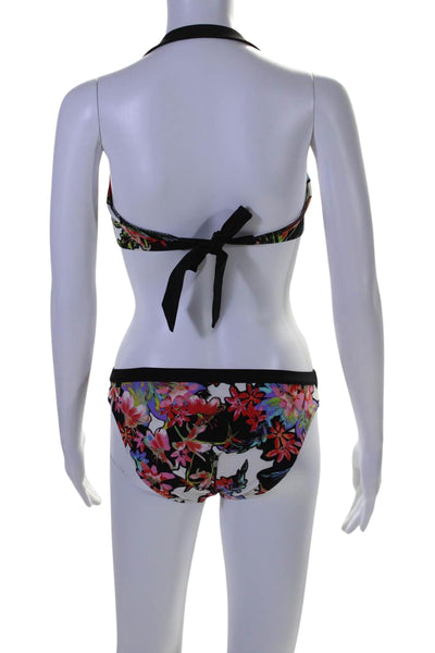 Nanette Lepore Women's Halter Top Two Piece Cheeky Bikini Set Floral Size S