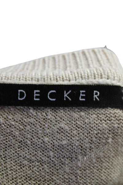 Decker Womens Long Sleeve Crew Neck Sweatshirt Brown Black Size Small