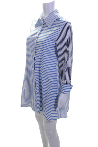 Addison Bay Women's Long Sleeves Button Down Mini Shirt Dress Striped Size XS