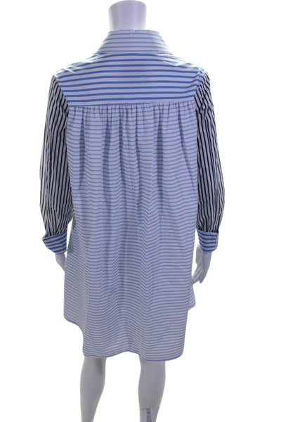 Addison Bay Women's Long Sleeves Button Down Mini Shirt Dress Striped Size XS