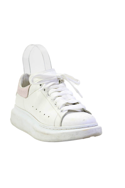 Alexander McQueen Womens Leather Colorblock Lace-Up Sneakers White Size EUR36.5