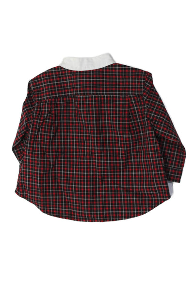 Ralph Lauren Childrens Boys Plaid Button Down Shirt Red Black Size 3 Months