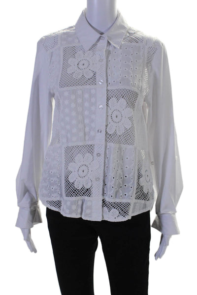 Sam Edelman Womens White Flower Embroidered Blouse Size XS eBay Endless Runway