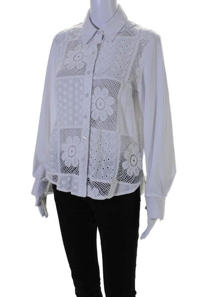 Sam Edelman Womens White Flower Embroidered Blouse Size XS eBay Endless Runway