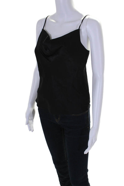 Intermix Womens Silk Cowl Neck Spaghetti Strap Blouse Black Size S