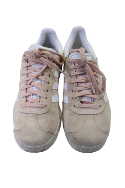 Adidas Womens Beige Suede Striped Gazelle Low Top Sneakers Shoes Size 4