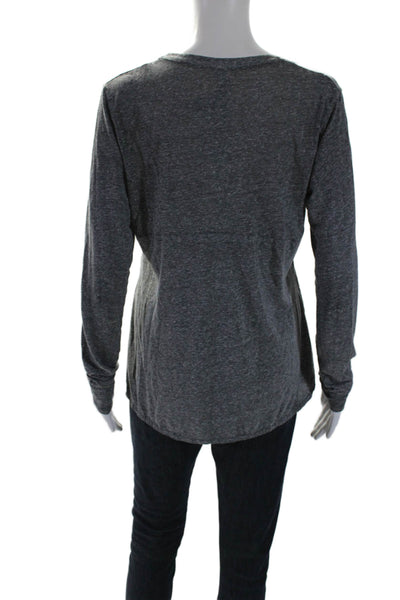 Wilt Womens Round Neck Long Sleeve Pullover Casual T-Shirt Gray Size M