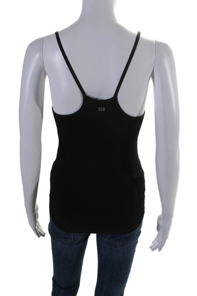 Splits59 Womens Round Neck Sleeveless Pullover Casual Tank Top Black Size S