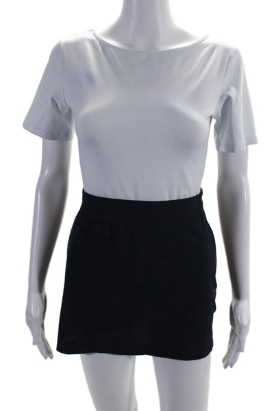 J. Lindeberg Womens Side Buttoned Zipped A-Line Mini Athletic Skirt Navy Size L