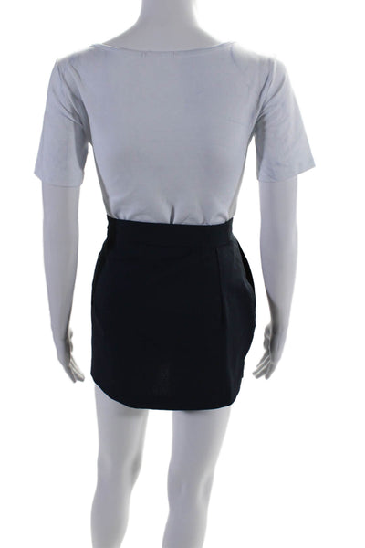 J. Lindeberg Womens Side Buttoned Zipped A-Line Mini Athletic Skirt Navy Size L