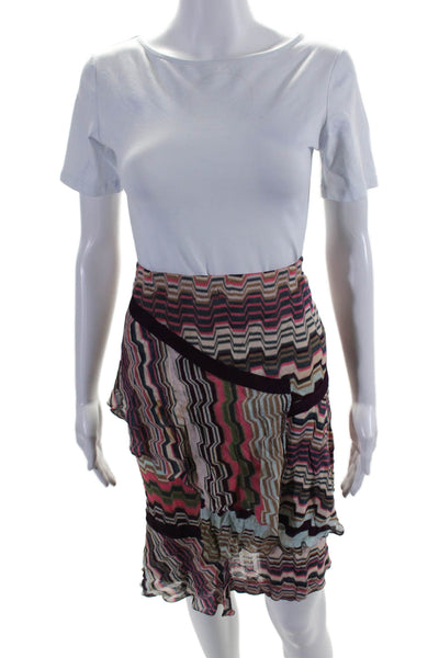 Missoni Women's Elastic Waist Pull-On Multicolor Ruffle Mini Skirt Size 38