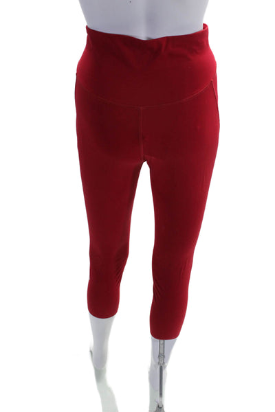 Lululemon Womens High Waisted Tapered Leg Compression Leggings Red Size 10