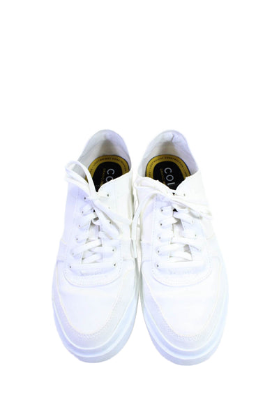 Cole Haan Womens Lace Up Low Top Tennis Shoes Canvas White Size 9.5 US