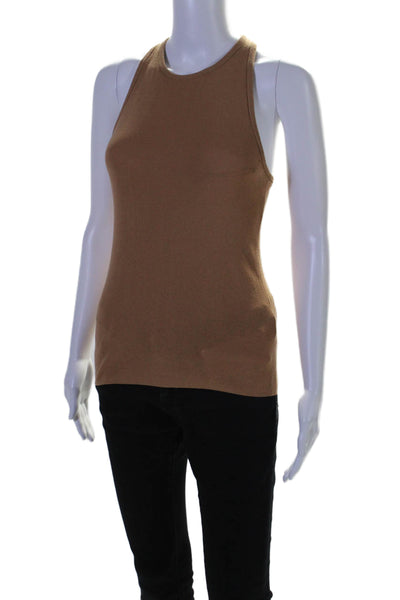 A.L.C. Womens Sleeveless Pullover Shell Sweater Brown Cotton Size Extra Small