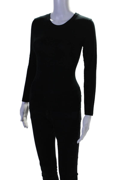 Zimmerli Of Switzerland Womens Long Sleeves Pullover Shirt Black Size Small