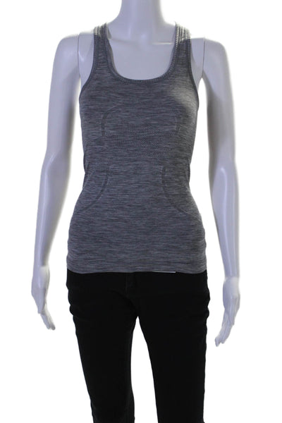 Lululemon Womens Racer Back Sleeveless Stretch Knit Tank Top Gray Size 2