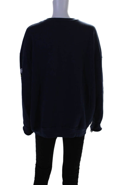 Soul Cycle Womens Pullover Crew Neck Long Island Sweatshirt Blue Cotton Large