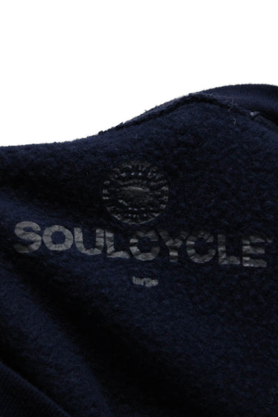 Soul Cycle Womens Pullover Crew Neck Long Island Sweatshirt Blue Cotton Large