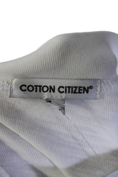 Cotton Citizen Womens Long Sleeve Crew Neck Tee Shirt White Cotton Size Large