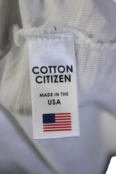 Cotton Citizen Womens Long Sleeve Crew Neck Tee Shirt White Cotton Size Large