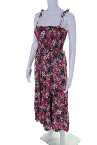 Lost + Wander Womens Floral Print Fit To Flare Long Dress Pink Size XS